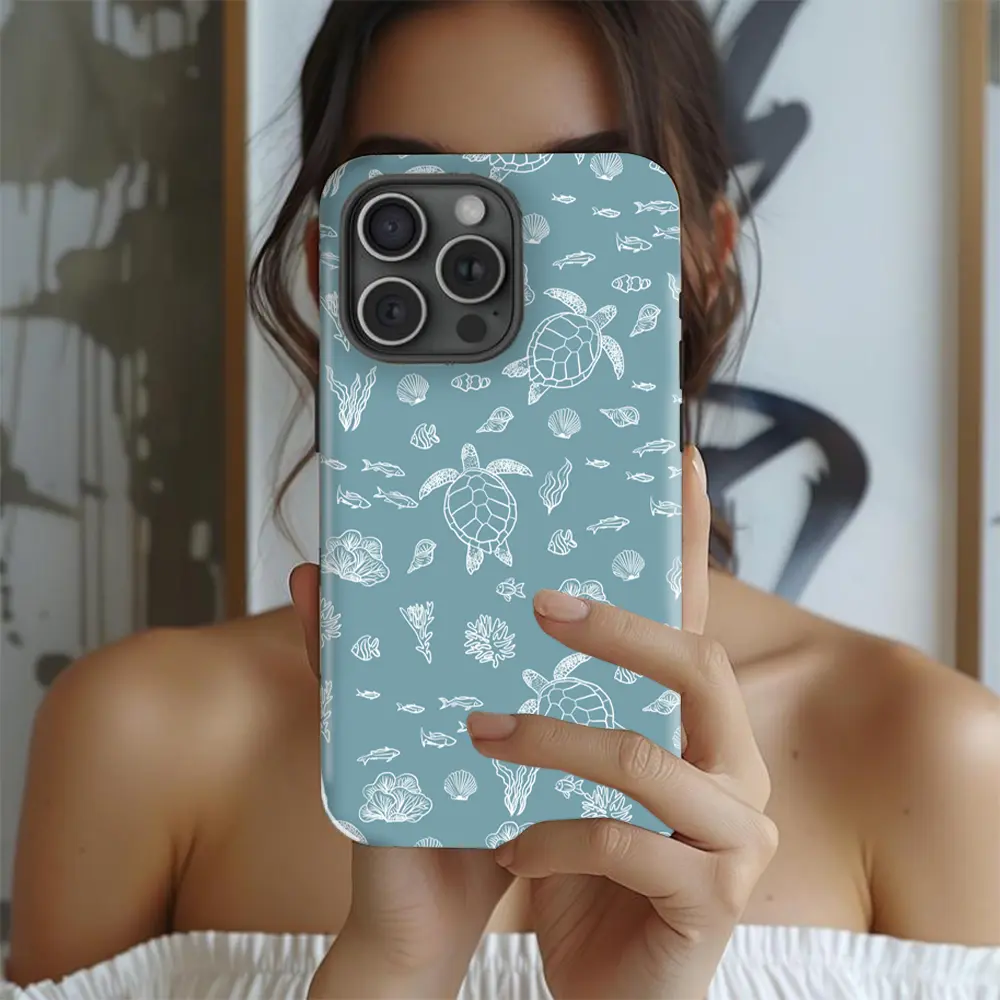Ocean Theme Phone Case, Cute Sea Turtle, Gift for Beach Lovers 2-in-1 Phone Case Ocean Theme Phone Case, Cute Sea Turtle, Gift for Beach Lovers 2-in-1 Phone Case