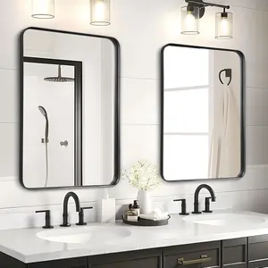 Mirrors Over Sink 2 Pack- 36x24 Inch Black Framed Mirrors Wall Mounted, Large Rectangle Mirror Frame for Sink, Farmhouse, Bedroom, Restroom