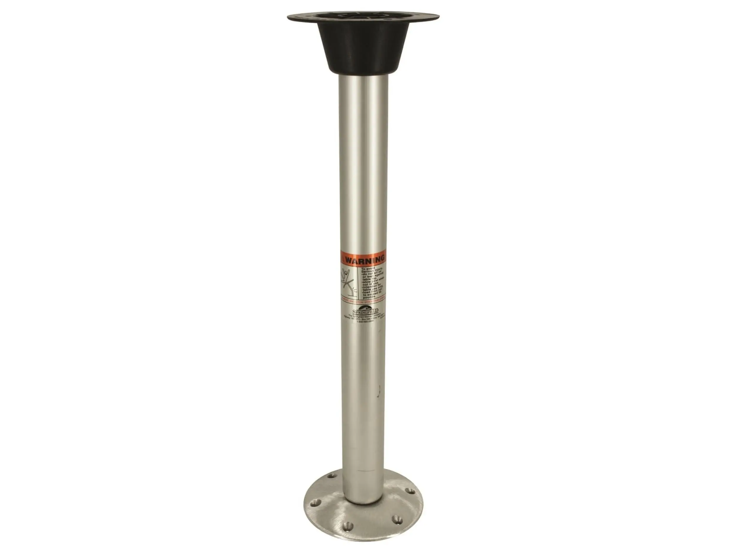 Springfield Marine 1662127 Bolt-Lock Pedestal Package - 27 in. Lightweight Anodized Aluminium Metal Post, Cam Action Bolts, Plastic Components, Satin Base, 7 x 28 x 7 in. Low Profile