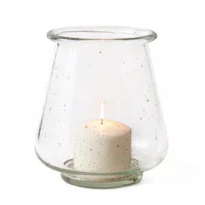 Speckled Bubble Glass Hurricane Vase