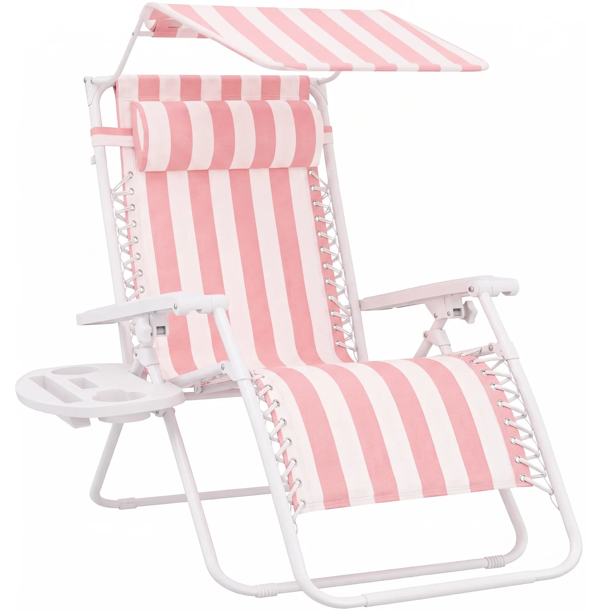 Best Choice Products Folding Zero Gravity Recliner Patio Lounge Chair w/ Canopy Shade