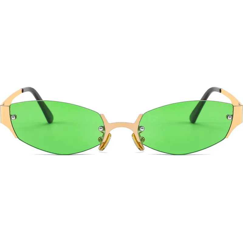 FEISEDY Women's Vintage Oval Full Rim Chic Sunglasses - Unisex Cool Glasses, Eyewear Shades, Fashion Shades, Bold Retro Designer Accessory, Halloween Cosplay, Driving Use, Model B2376