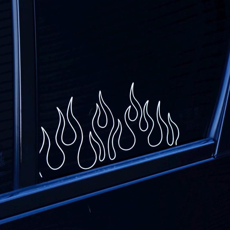 Flames vinyl Decal - Fire Vinyl Sticker - Aesthetic Decal for Car Window, Laptop, Tumbler