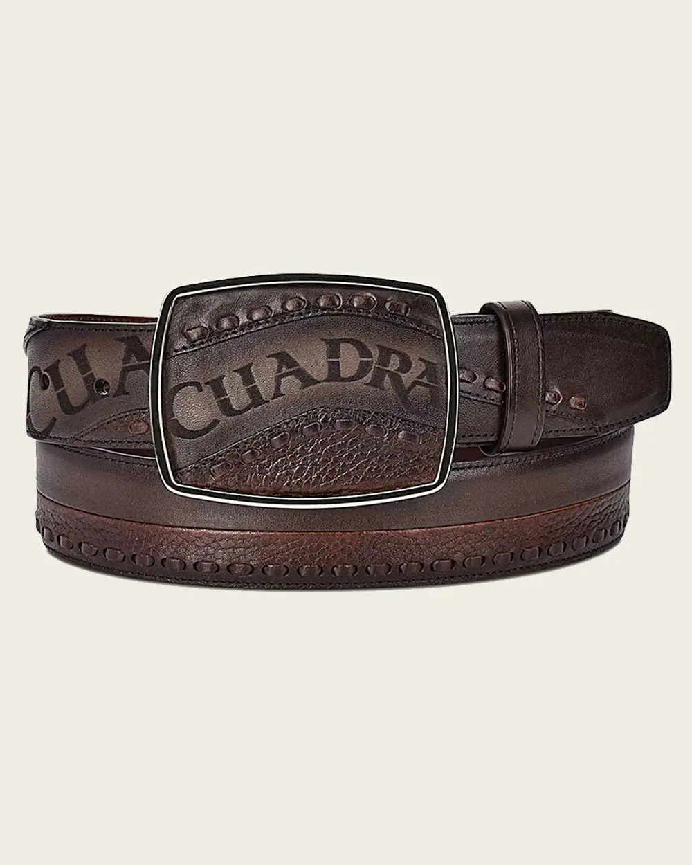 Cuadra Men's Western Black Belt Hand-Painted in Bovine Leather BC246