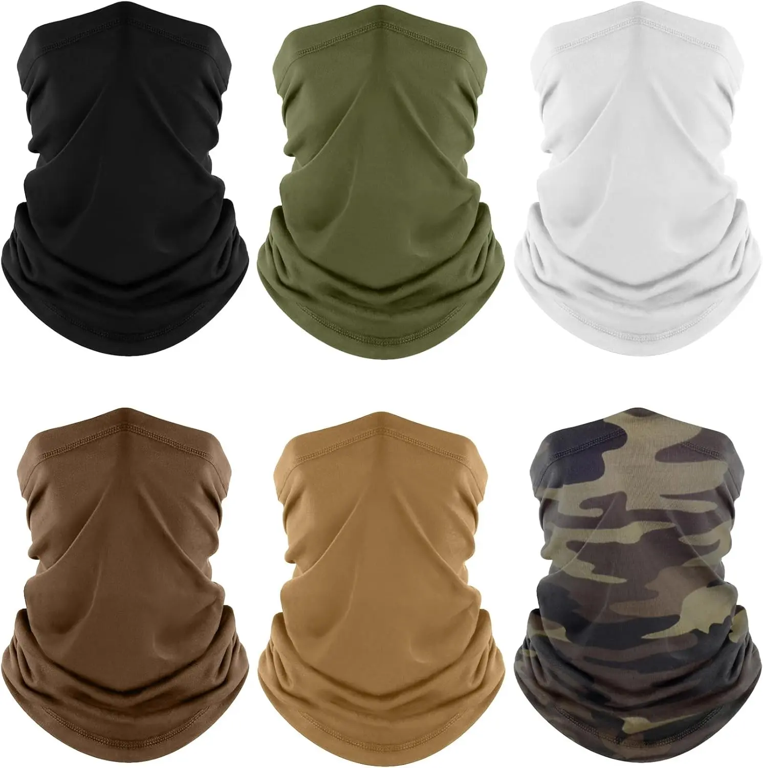 Neck Gaiter, 6 Pack Cooling UV Protection Bandana Face Mask Gator | Breathable Sweat Wicking, UPF 50, Sun Wind Dust Shield, Quick Dry & Washable, 95% Polyester 5% Spandex