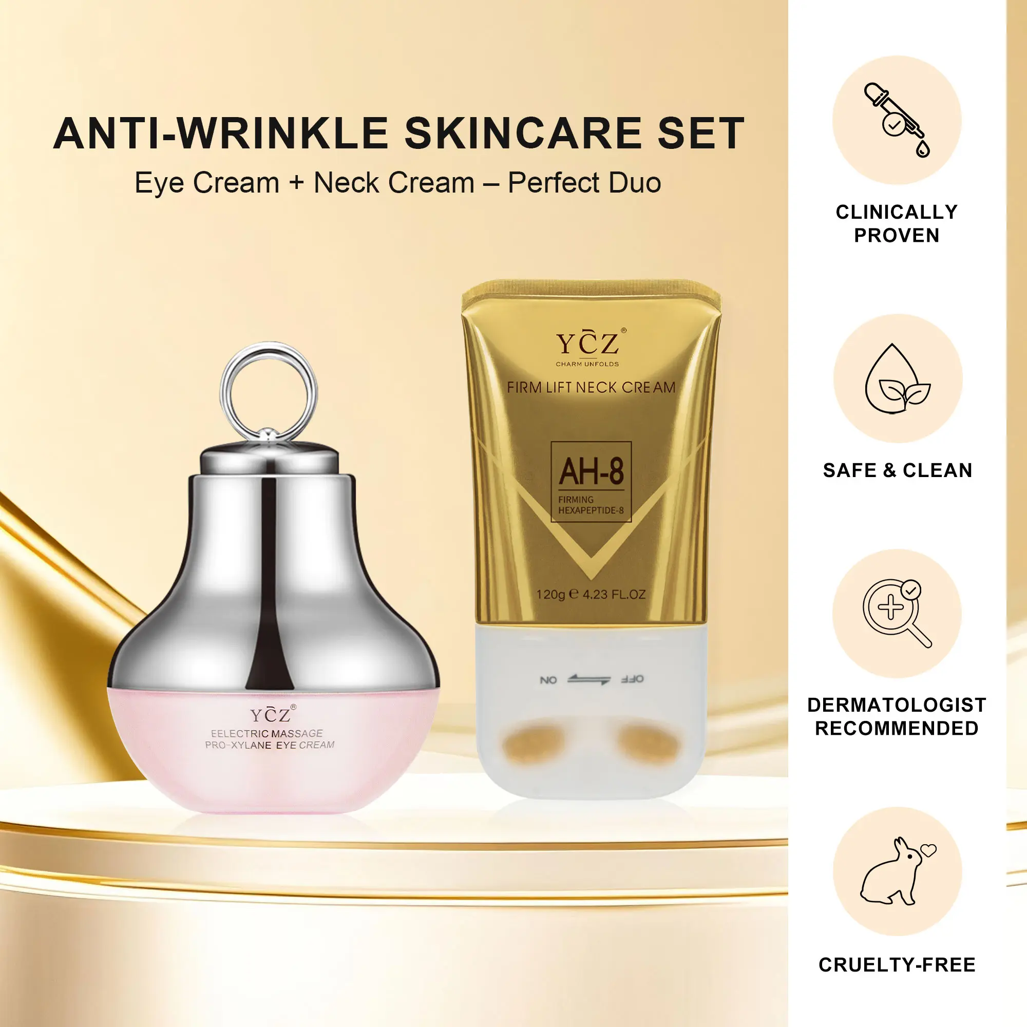 フェイスクリーム Y YCZ] Neck & Eye Care 4-Piece Set – 2 Neck Creams + 2 Eye Creams
