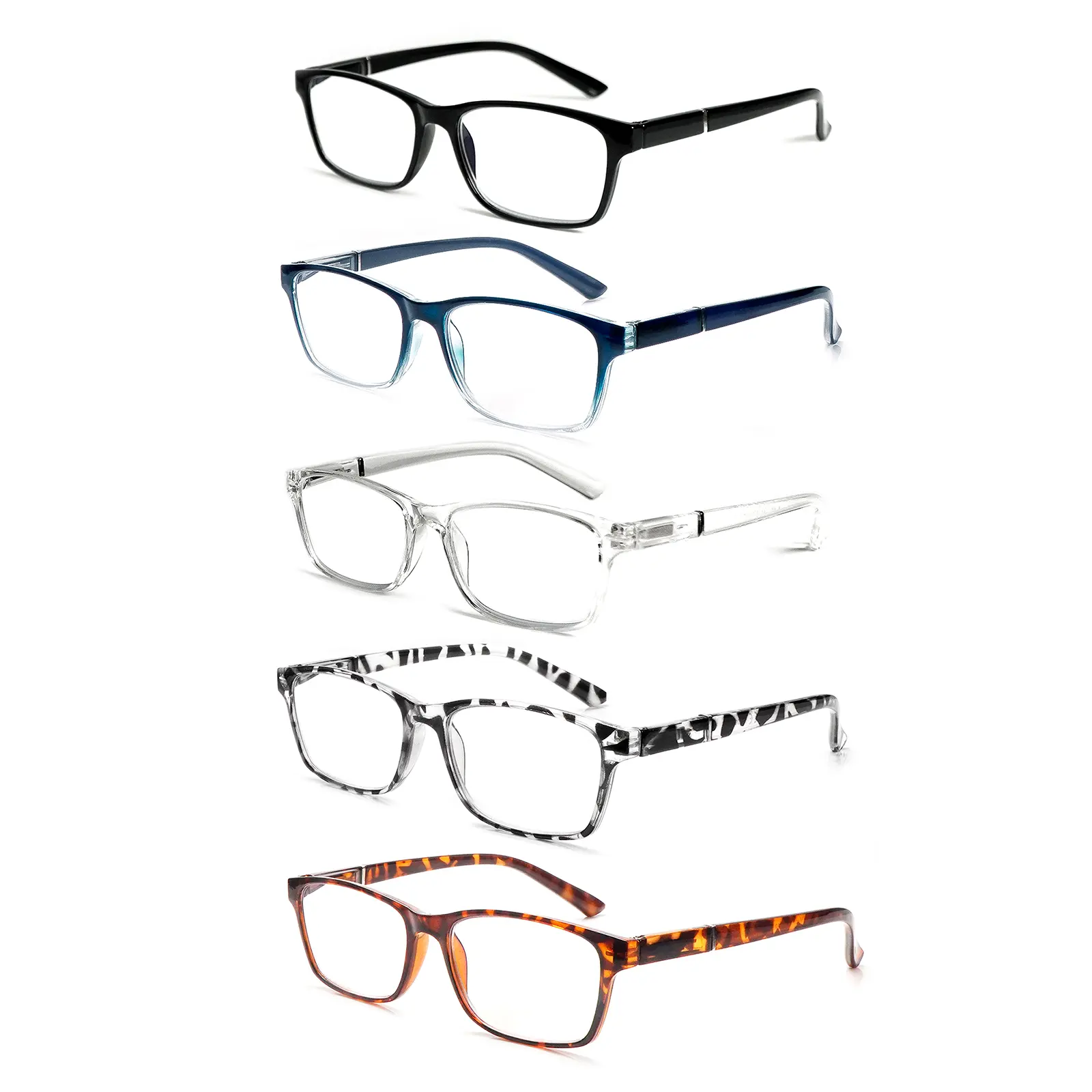 5 Pack Reading Glasses Blue Light Blocking,Spring Hinge Readers for Men Women,Computer Eyeglasses
