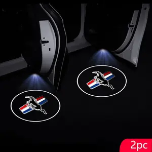 2pcs LED Car Logo Door Welcome Laser Light Wireless Projector Lamp Led Car Lights For Ford Focus ST Line Mustang Fiesta Kuga Edge Accessories