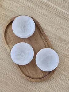 Selenite Satin Spar Bowls for Storing Cleansing and Recharging Crystals - 1 Bowl in Various Styles for Mini Crystals