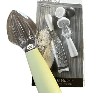 Green and Grey 1 Citrus Reamer with Silicone Handle Kitchen Tool