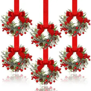 New Arrival Bow Ribbon Closet Hanging Ring Home Decoration Christmas Wreath Door Hanging Decoration