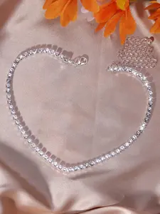 Simple Shiny Large Diamond Claw Chain Necklace, Minimalist Temperament Rhinestone Inlaid Necklace, Fashion Elegant All-match Jewelry for Women for Gift, Fashionable and Versatile Party Accessories, Exquisite Chain Jewelry