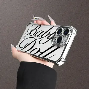 A Fashionable and Trendy Mobile Phone Case, "Baby Doll" Cursive - Patterned Phone Case, for iPhone 16/15/14/13/12/11 Pro Promax Plus Phone Cases, It's The Perfect Gift for Both Men and Women.