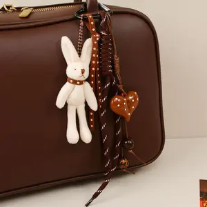 2026 Miu-Inspired 3D Rabbit & Heart Shape Charms Keychain, exquisite versatile bag pendant. Stylish girly purse accessory, perfect for daily and sports matching.