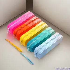 Macaron Rainbow Zipper Accordion File Folder Multi‑Layer Document Storage Pouch Minimalist Portable Stationery Pen Case Cute Trendy Organizer For High School Students Teens Daily Study School Exam Office Supplies outdoorfun
