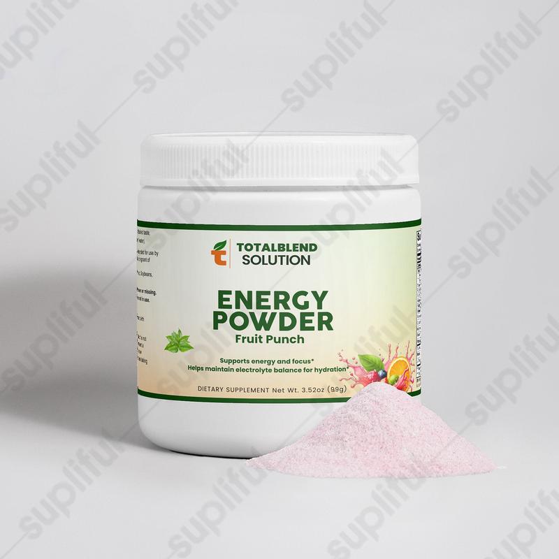 Energy Powder (Fruit Punch) - Sugar-Free Dietary Supplement for Balanced Boost