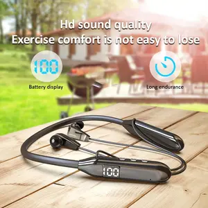 2025 New Wireless In-Ear Neckband Headset - Flexible Neck-Hanging Earbuds with Long Battery Life for Outdoor Sports, Running Calls