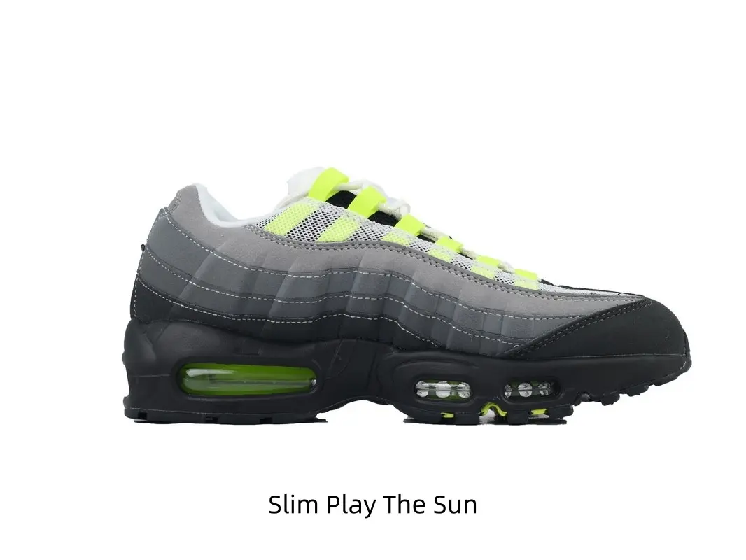 Gradient Grey Neon Lime Full Visible Air Cushion Retro Running Sneakers Unisex, Breathable Mesh Suede & Rugged Rubber Outsole #RunningShoes #TechwearKicks #UnisexSneakers