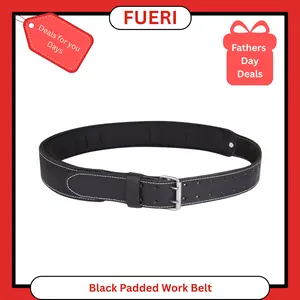 FUERI Premium Foam Padded Leather Work Belt, Thick Grain Leather for Carpenters, Mechanics & Electricians.