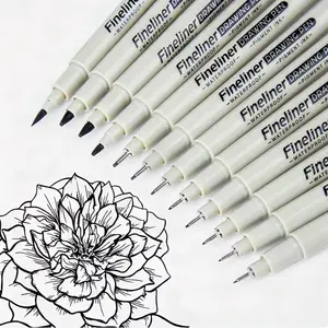 12pcs Sketching Outline Pens, 0.2mm-Br Multiple Tips, Large Capacity Waterproof Ink, Art Craft Supplies, Artist Supplies, Ideal for Tracing, Drawing, Calligraphy, Comics, Drawing Pens Set