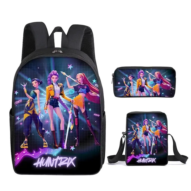 Child Backpack with Front Pocket,Shoulder Bags,Pencil Bags for Aged 5-10,Cartoon KPop Demon Hunters School Bags for Boys Girls