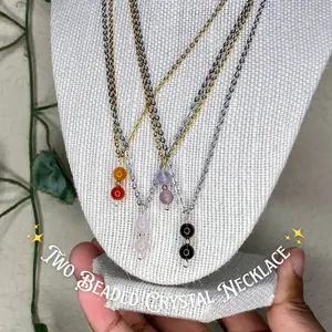 Two Beaded Natural Crystal Necklace