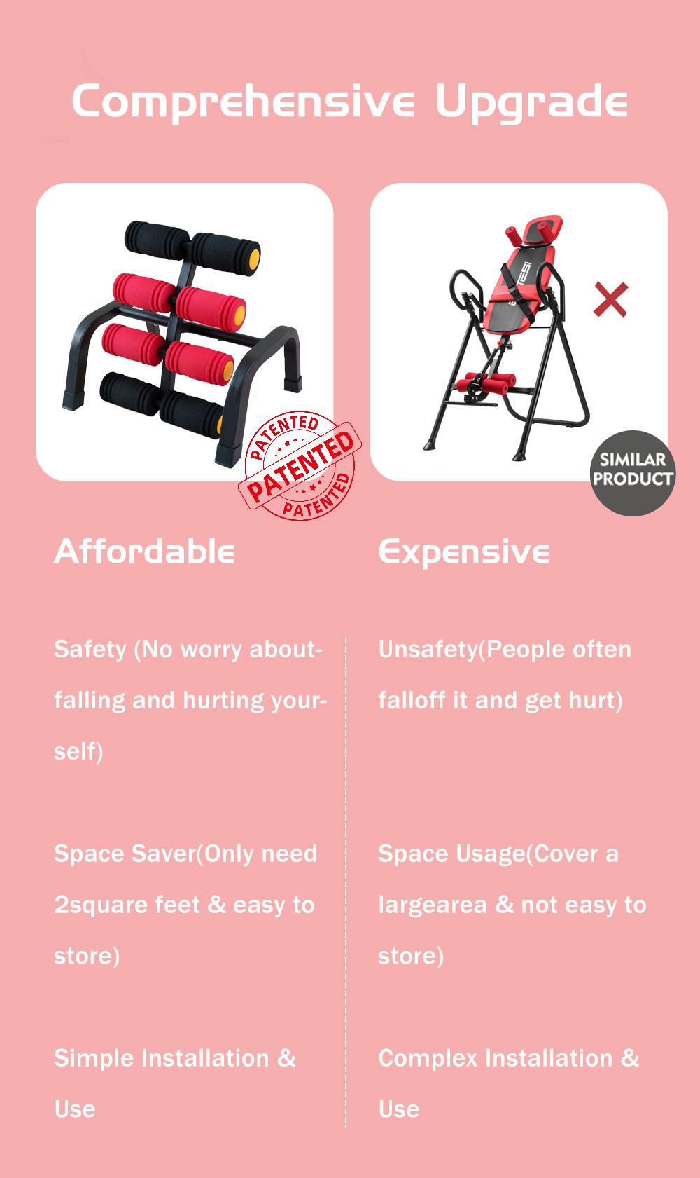 Magic BB Beginner-Friendly Mini Inversion Table Back Stretcher, Easy Inversion Workout Machine for Daily Stretch & Relaxation, Fitness Equipment for Home Gym, Total Body Workout Equipment for Adults