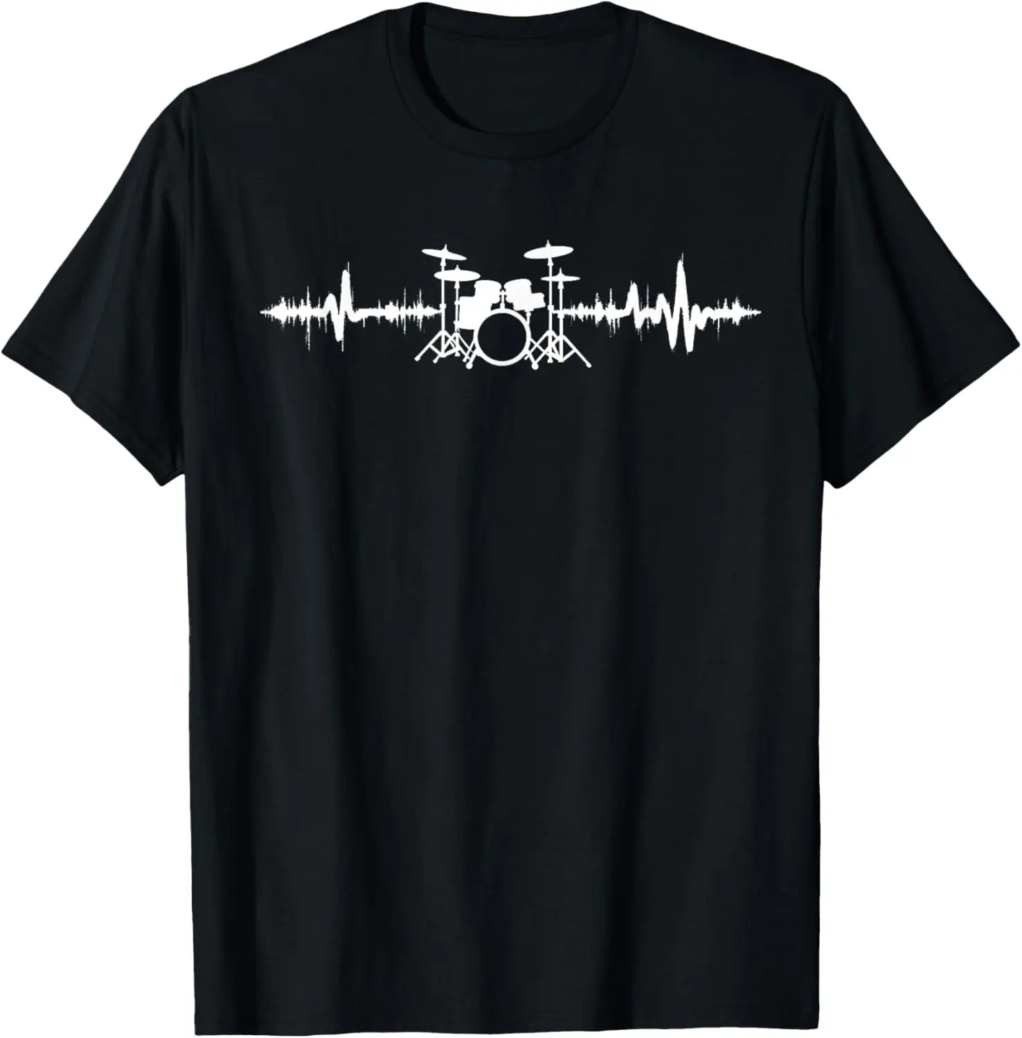 100% Cotton Funny Drum Heartbeat Music Lover Drummer T-Shirt