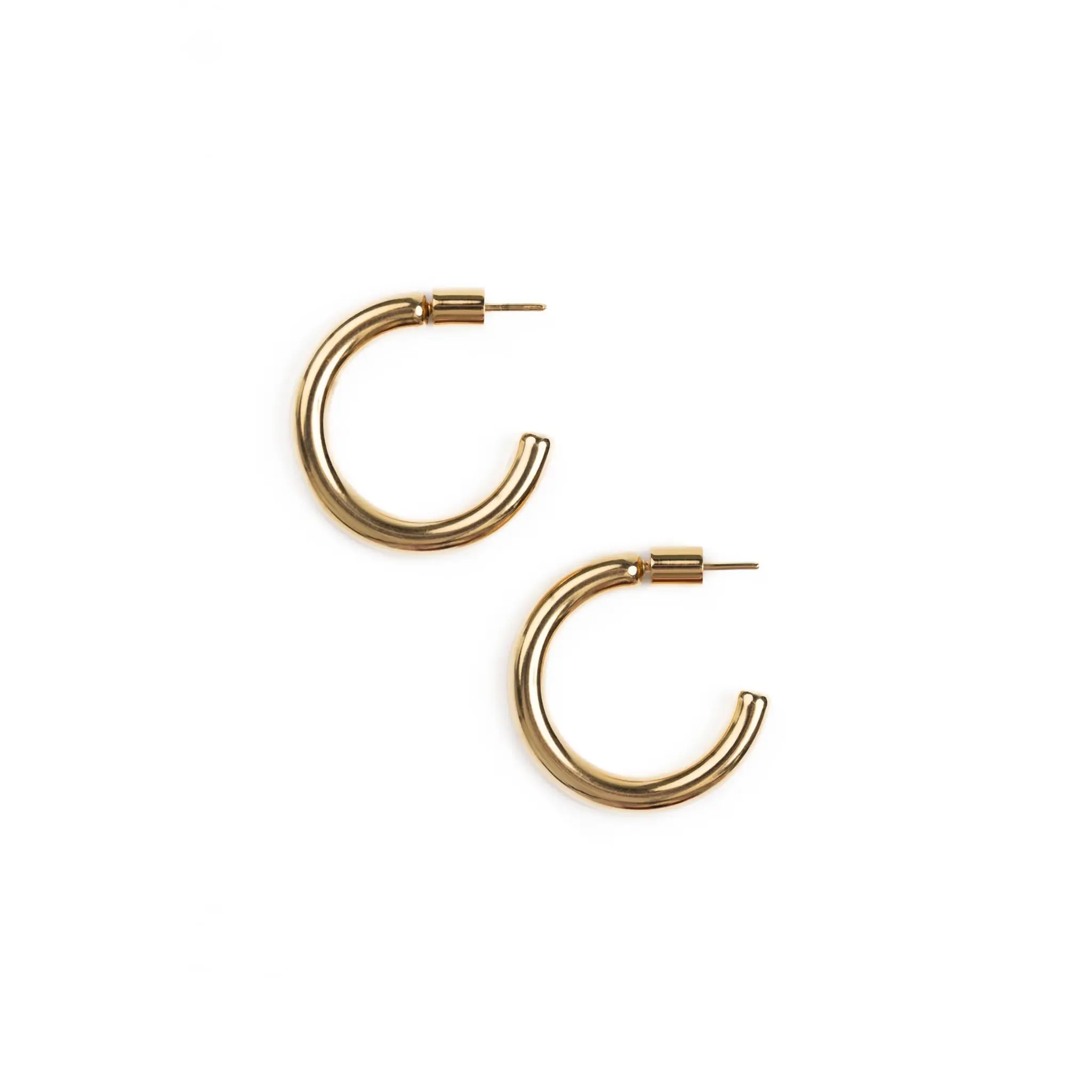 Small Gold Hoops Earrings for Women, 18K Gold, Hypoallergenic, Lightweight, Chunky Gold Hoops