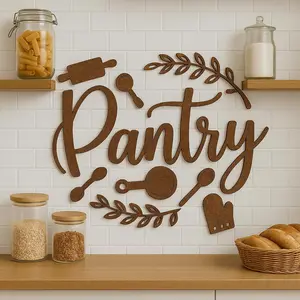 Farmhouse Pantry Sign - Pantry Signs Wall Decor, Pantry Word Door Sign, Rustic Kitchen Sign Pantry Decor For  (15"x8")