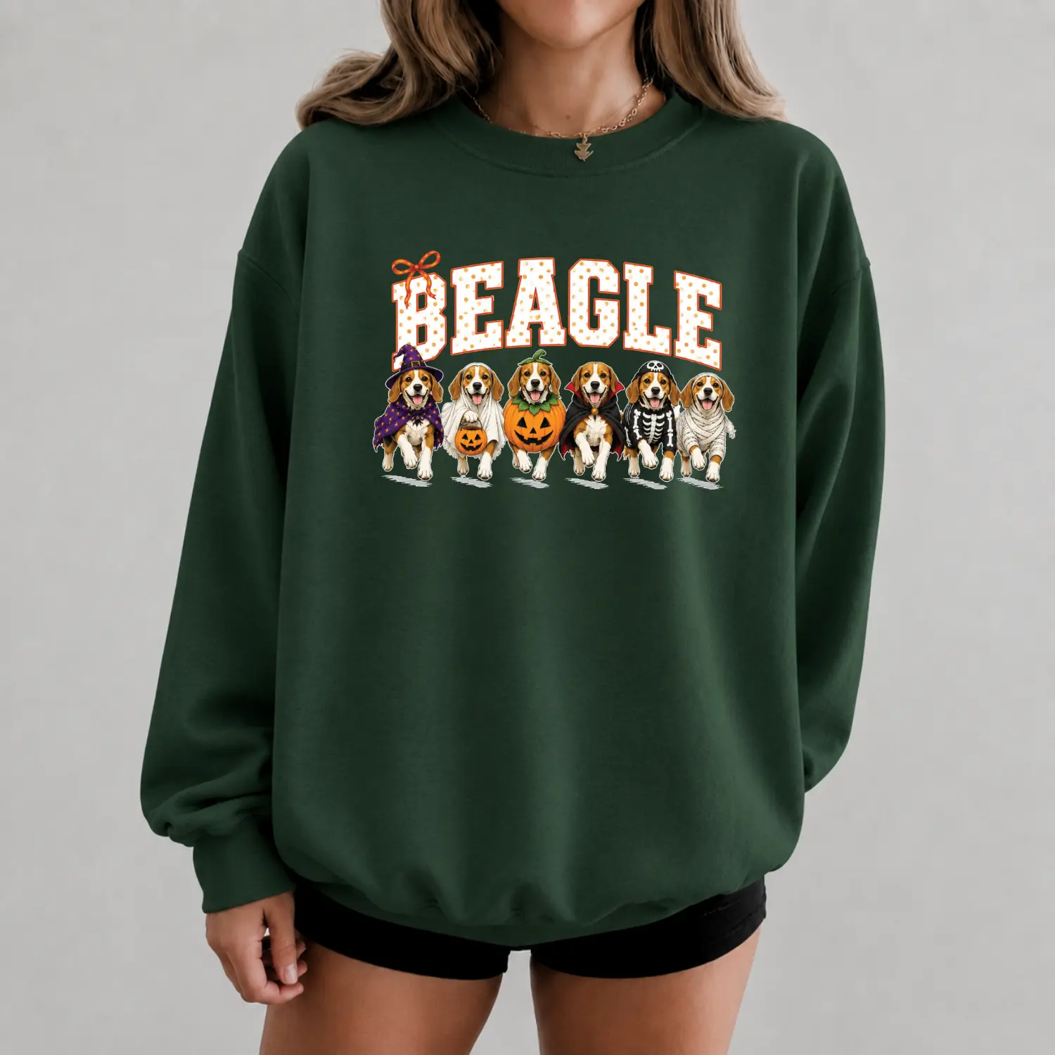 Beagle Halloween Sweatshirt, Funny Beagle Crewneck, Cute Dog Graphic Pullover, Women's Fall Sweatshirt, Cozy Autumn Halloween Outfit