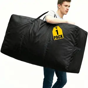 66 Gallon Extra Large Storage Bags, XXL Moving Bags with Zippers & Side Handles, Jumbo Big Storage Totes for Moving & Space-Saving Organization (Black, 66 Gallon, 1 Pack)