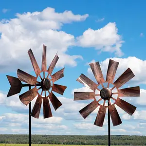 Simple Iron Windmill, Wind Rotator, Outdoor Lawn Decoration, Garden Sculptures & Statues, Garden Accessories, Garden Decoration Supplies