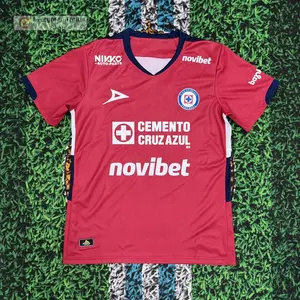 2526 Cruz Azul Away Red Short Sleeve Top Goalkeeper Soccer Jersey LIGA MX