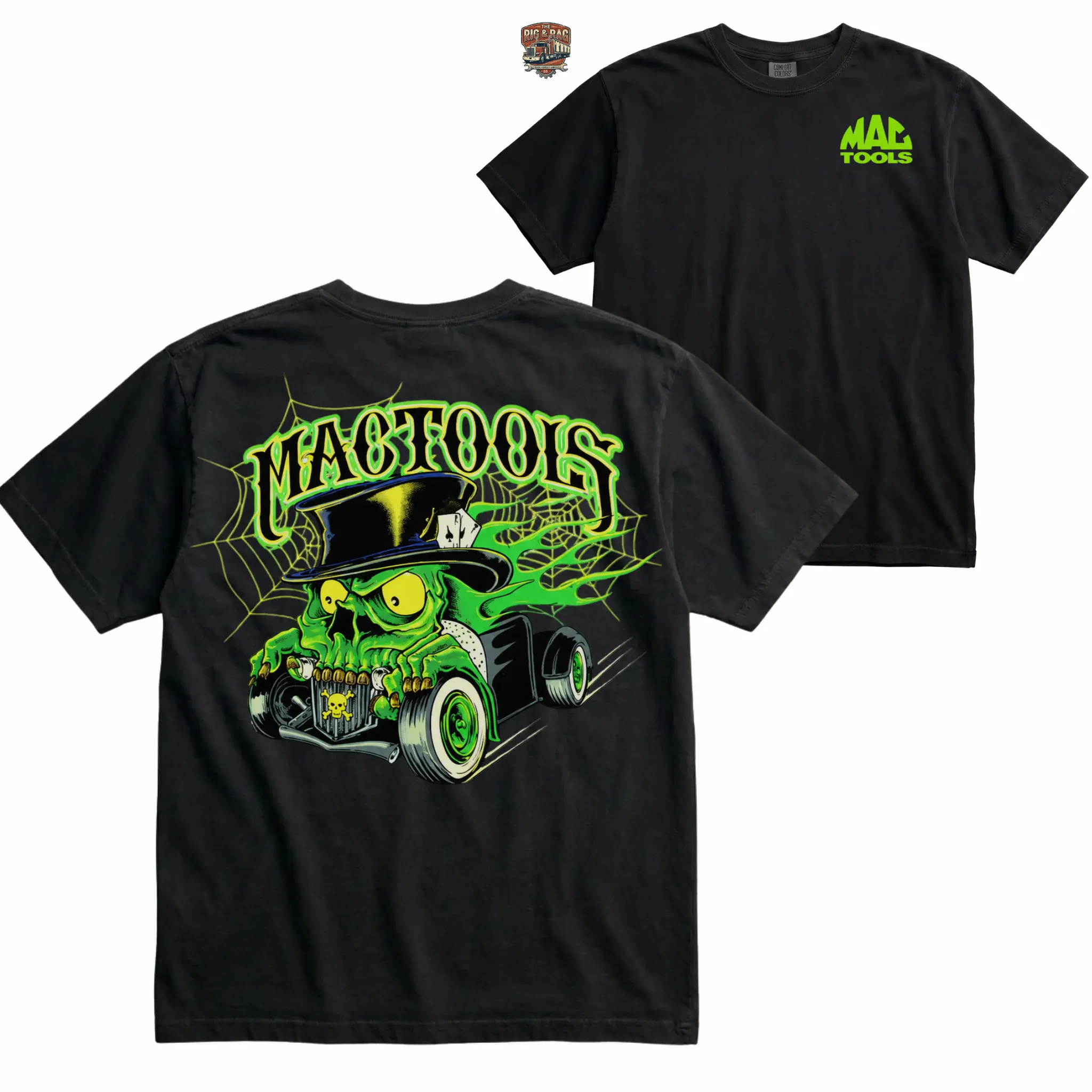 [Comfort Colors] Mac Tools Vintage 90s T-Shirt, Hotrod Ratrod Rat Fink Style Tee, Heavy Equipment Diesel Mechanic Construction Worker Gift