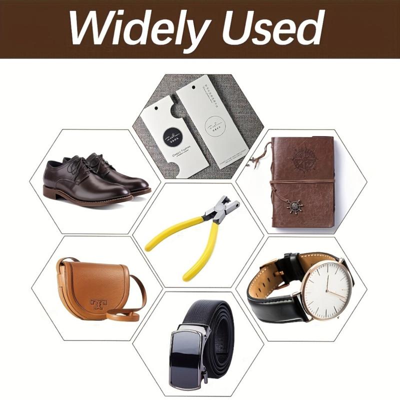 1pc Tungsten Steel Leather Hole Punch Pliers, 2.0mm Universal Hand Strap Punch Tool for Watch Bands, Belts, Dog Collars, DIY Crafts - Yellow