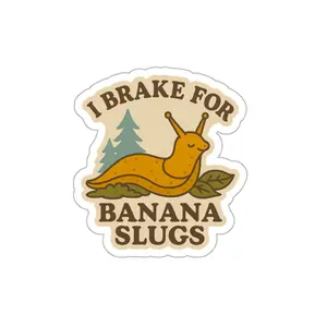 I Brake For Banana Slugs Sticker | Die-Cut outdoor nature decal