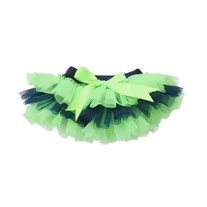 SALE Game Day Navy and Neon Green Ruffle Tutu Bloomer