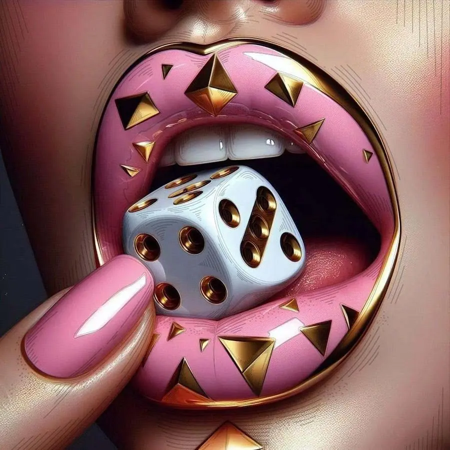 5D DIY Full Drill Round Diamond Painting - Diamond Art Kit Lips, Dice, Gold Mosaic, Canvas - DIY Wall Decor, Perfect for Halloween, Christmas, Independence Day, Birthday and Anniversary Gifts.