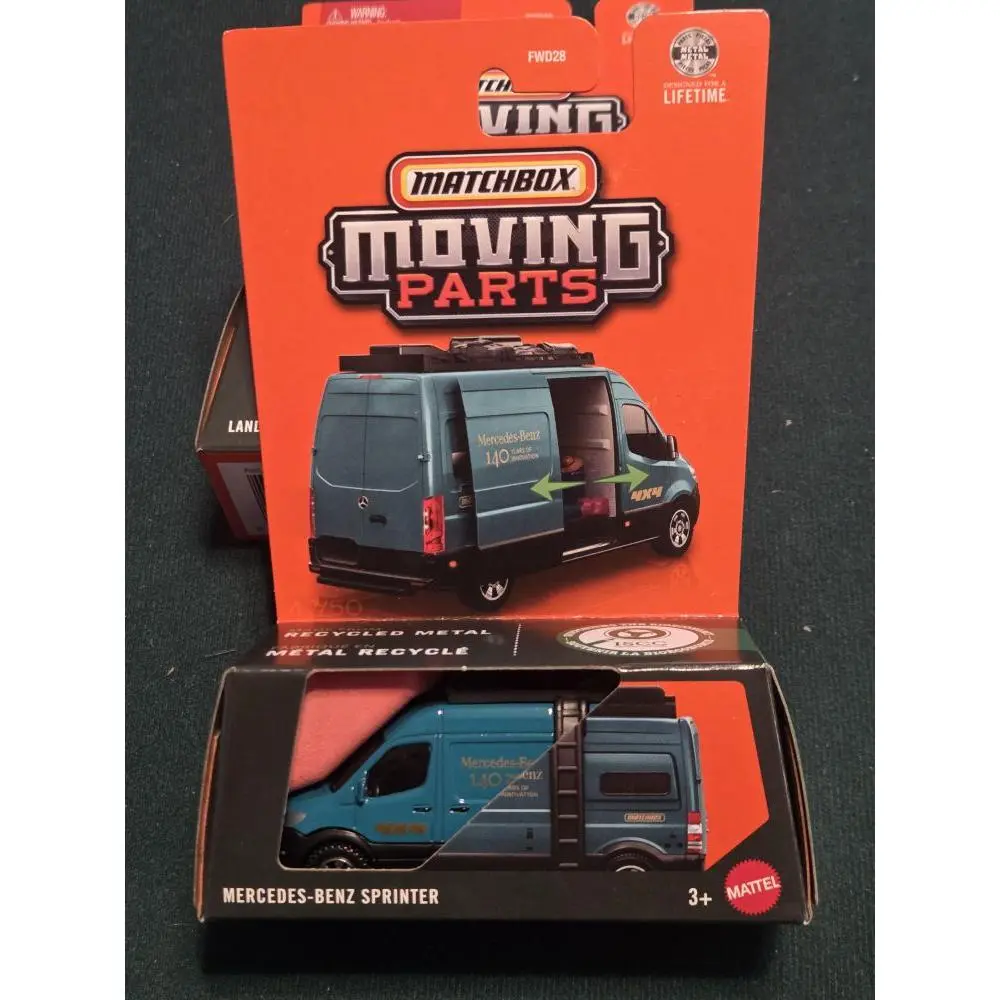 Matchbox Moving Parts Mercedes-Benz Sprinter Can with Moving Side Door Model Car Toy for Kids Ages 3+