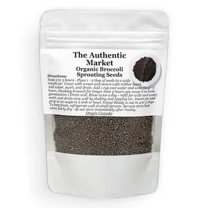 Organic Broccoli Sprouting Home Growth Kit Quality Food QAI Organic and Kosher Certified - Superfood Vitamins Enzymes Minerals High Protein - add to smoothies soups salads Fiber