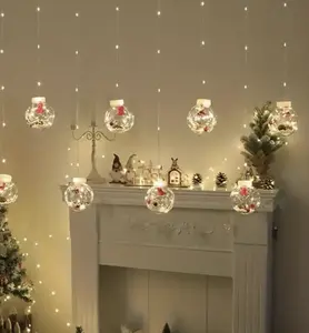 LED Christmas Curtain Lights, Wishing Ball, Old Man Snowman Christmas Tree Hanging, Window Arrangement Lights, Festival Decoration Copper Wire Lights