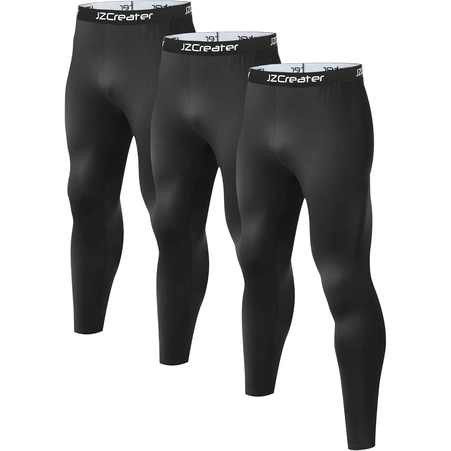 1 or 3 Pack Mens Long Johns Thermal Pants, Fleece Lined Lightweight Base Layer Bottoms, Compression Leggings Winter Gear