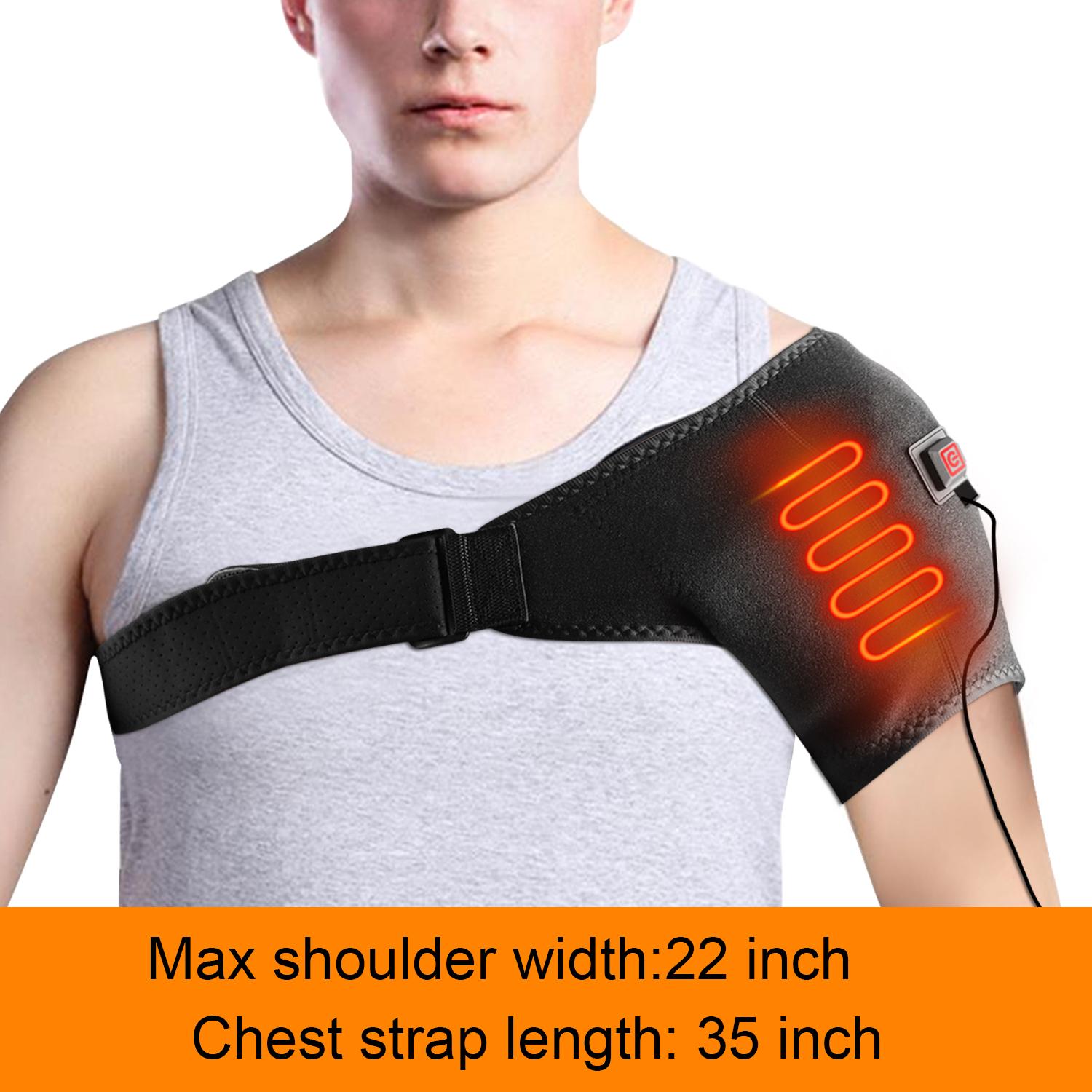 Adjustable Heated Shoulder Support,3 Heat Levels,Breathable Neoprene,Comfortable Fit,Adjustable Strap,Pain Relief,for Shoulder Injuries,Soreness,Frozen Shoulder and Recovery Adjustable Heated Shoulder Support,3 Heat Levels,Breathable Neoprene,Comfortable Fit,Adjustable Strap,Pain Relief,for Shoulder Injuries,Soreness,Frozen Shoulder and Recovery