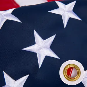 American Flag for Outside - Heavy Duty Outdoor Flag - Exquisitely Embroidered Stars - Sturdy Brass Grommets Garden Banner