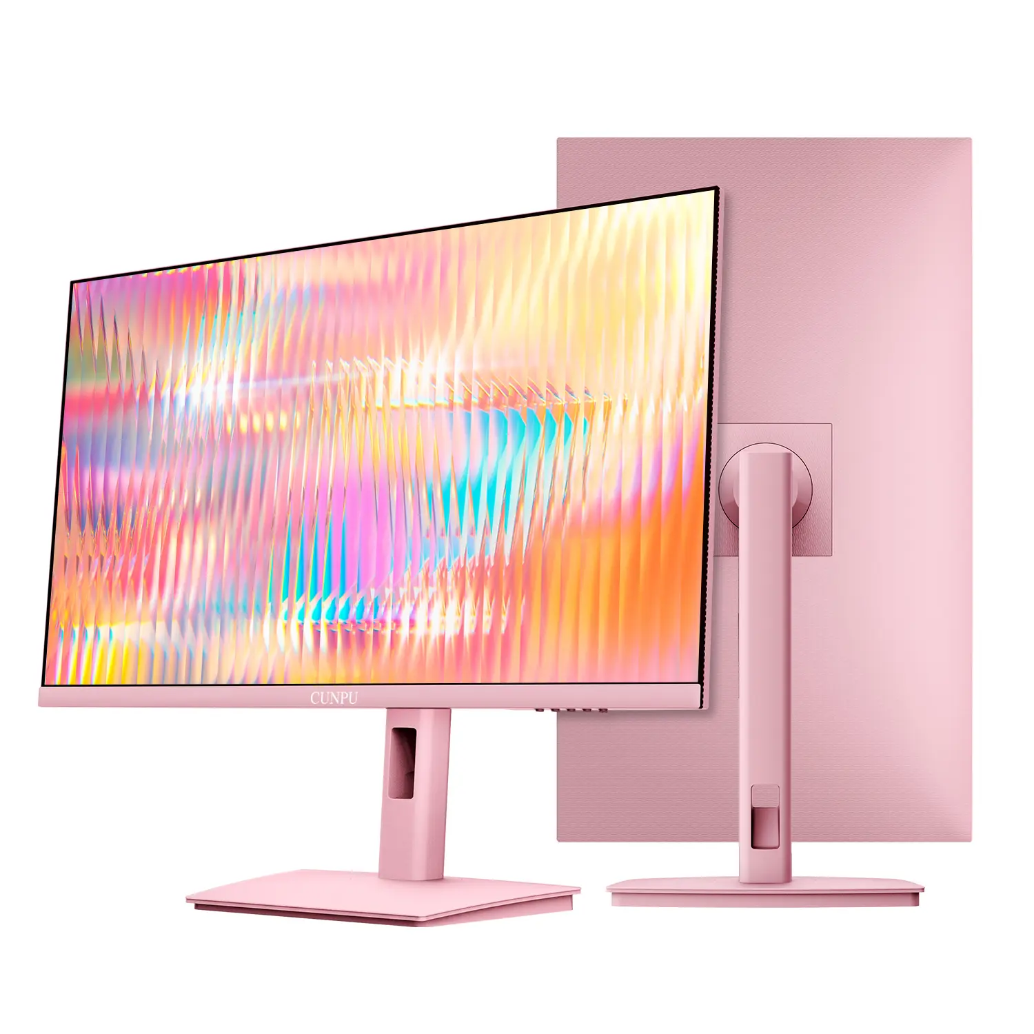 CUNPU U27120-PE 27 Inch Pink Gaming Monitor, 200Hz QHD 1440p Rapid IPS 1ms GTG, Adaptive-Sync, Ergonomic Stand, Built-in Speakers, 126% sRGB, HDMI+DP Plug-in, PC Computer Screen backtoschool