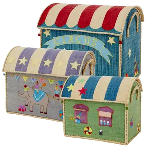 Raffia Storage House - Circus theme Set of 3