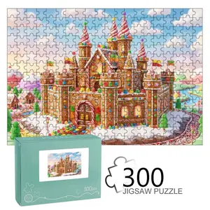 Premium Material Whimsical Gingerbread Castle Candy Land Jigsaw Puzzle, Colorful Festive Christmas Design, Fun for Kids & Adults