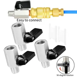 1Set Mini Brass Ball Valves,Heavy Duty Shut Off Switch, 1/4 Inch Male & Female NPT Thread Pipe Connections, Corrosion Resistant & Double-seal System Leak-proof for Managing Fluid Flow(3 Valves & 2 Tape)