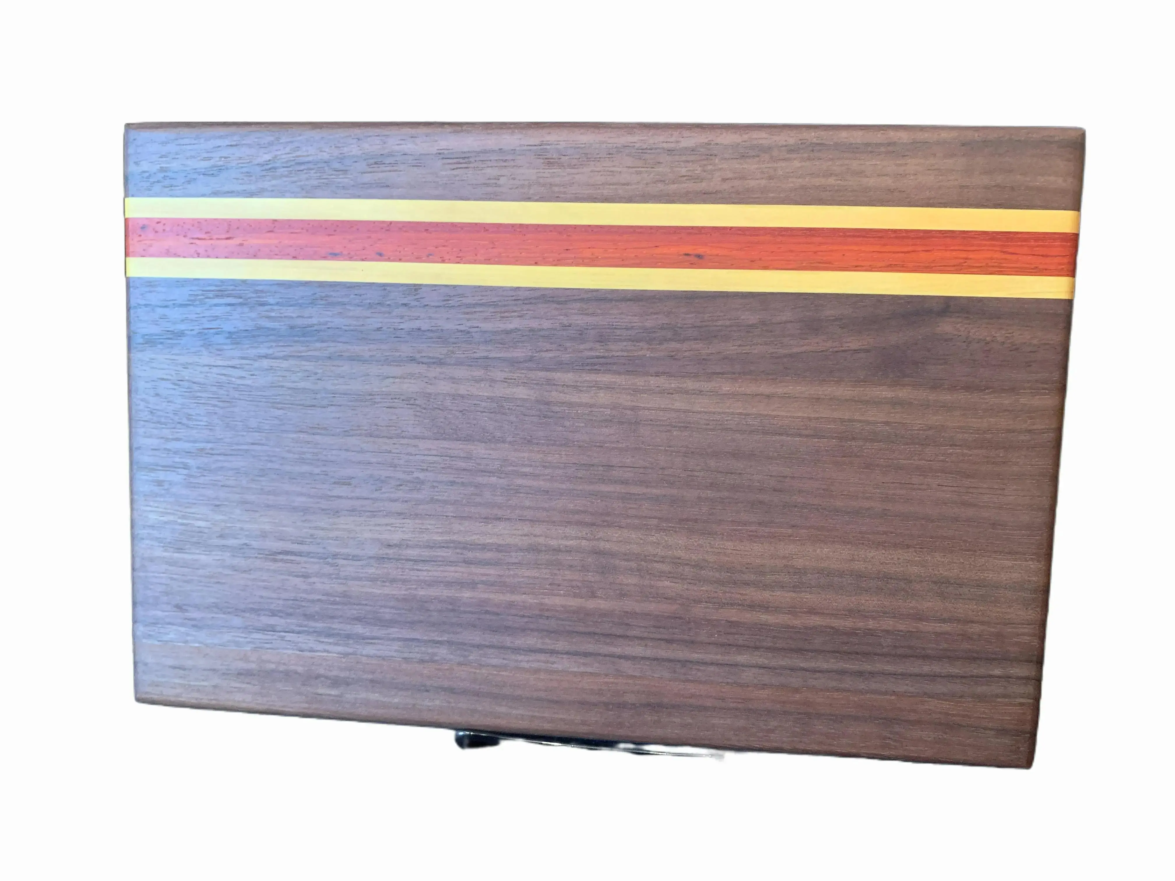 Black Walnut, Yellow Heart, and Padauk Edge Grain Bar Board